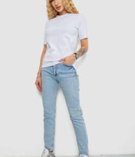 Футболка женская однотонная, цвет белый, 241R1800