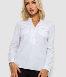 Блуза однотонная, цвет белый, 230R96-12