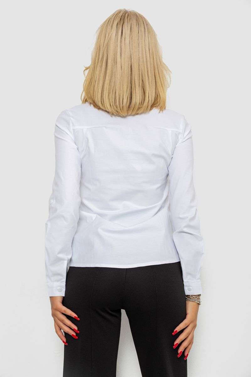 Блуза однотонная, цвет белый, 230R96-12 — изображение 4