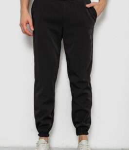 Спортивные штаны мужские на флисе, цвет черный, 238R58629-1