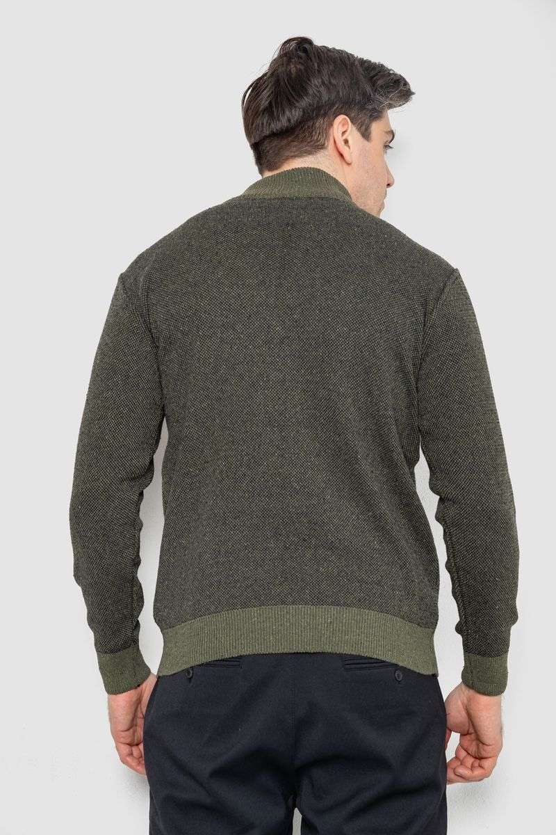 Кофта мужская на молнии с карманами, цвет хаки, 161R1009 — изображение 4