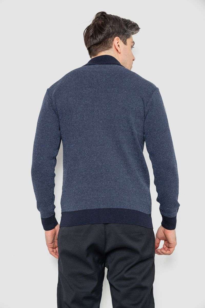 Кофта мужская на молнии с карманами, цвет синий, 161R1009 — изображение 4