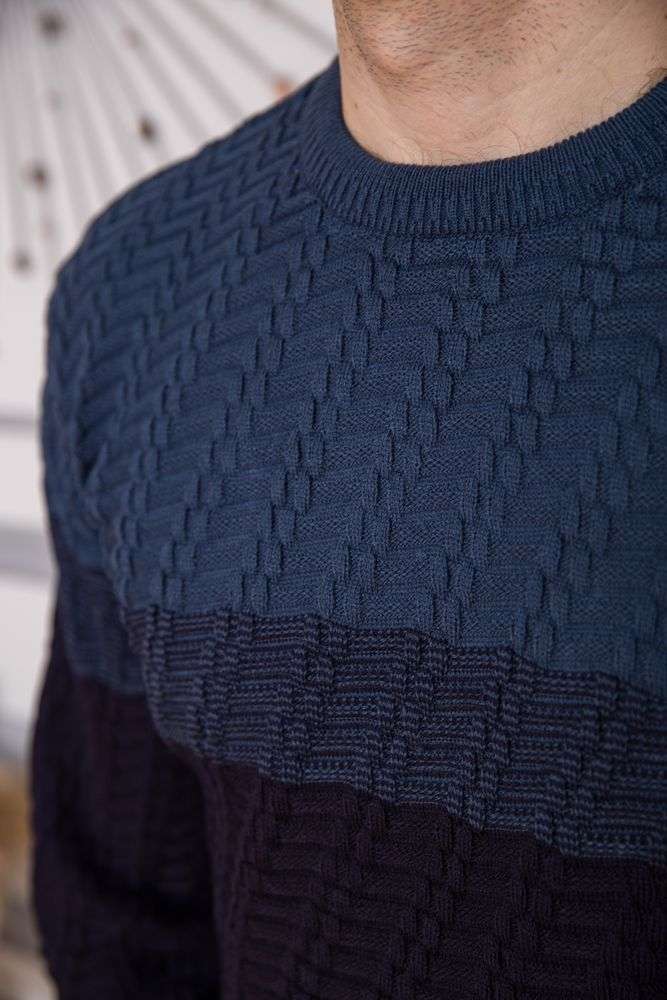 Свитер мужской, цвет джинс, 161R677 — изображение 5