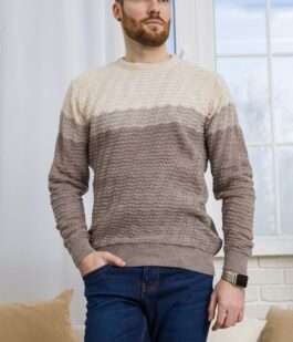 Свитер мужской, цвет молочно-бежевый, 161R677