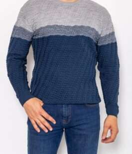 Свитер мужской, цвет серо-синий, 161R677