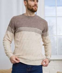 Свитер мужской, цвет бежево-молочный, 161R677