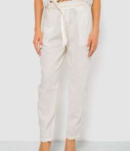 Брюки женские летние на манжете, цвет молочный, 244R350