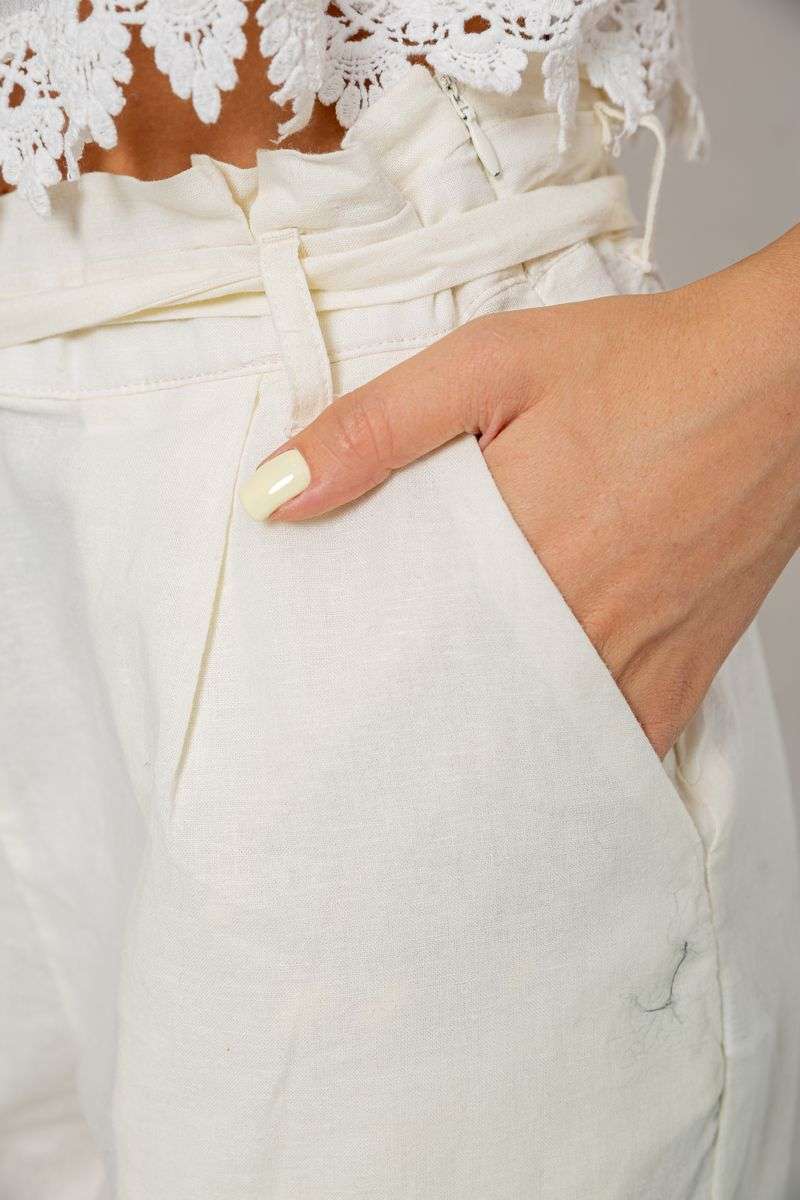 Брюки женские летние на манжете, цвет молочный, 244R350 — изображение 5