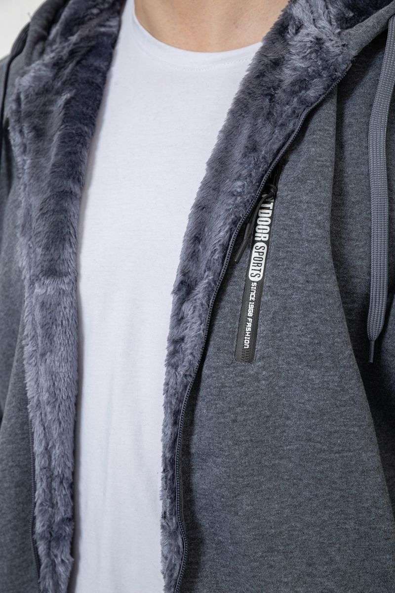 Кофта мужская на молнии, цвет серый, 244R2652 — изображение 6