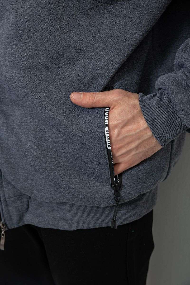 Кофта мужская на молнии, цвет серый, 244R2652 — изображение 8