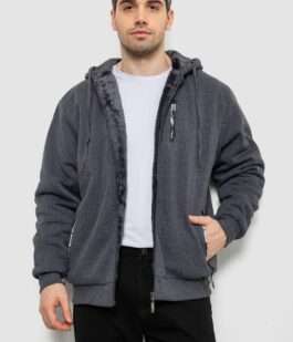 Кофта мужская на молнии, цвет темно-серый, 244R2652