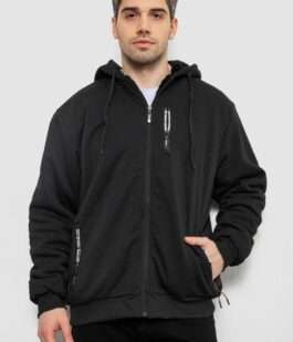 Кофта мужская на молнии, цвет черный, 244R2652