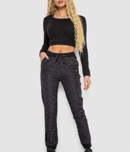 Штаны женские укороченные, цвет черный, 243RA039