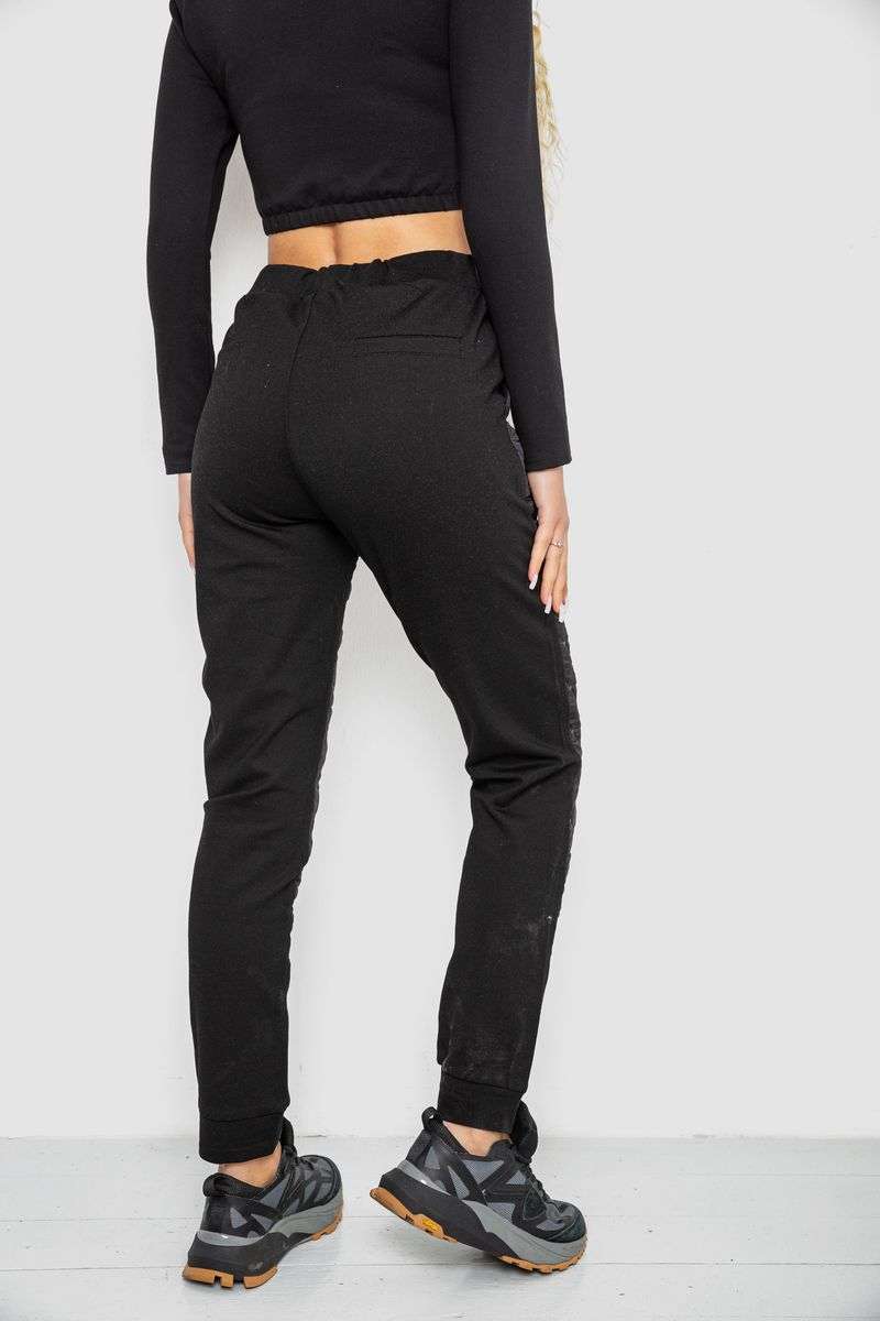 Штаны женские укороченные, цвет черный, 243RA039 — изображение 4