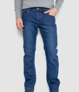 Джинсы мужские на флисе, цвет синий, 254R2402