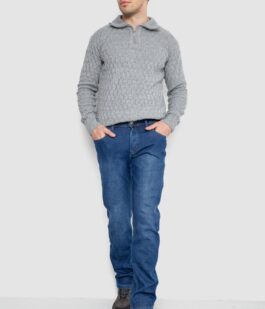 Джинсы мужские на флисе, цвет синий, 254R2401