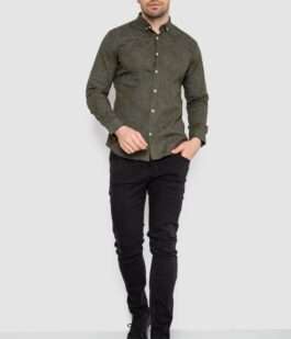 Рубашка мужская с принтом, цвет хаки, 247R115