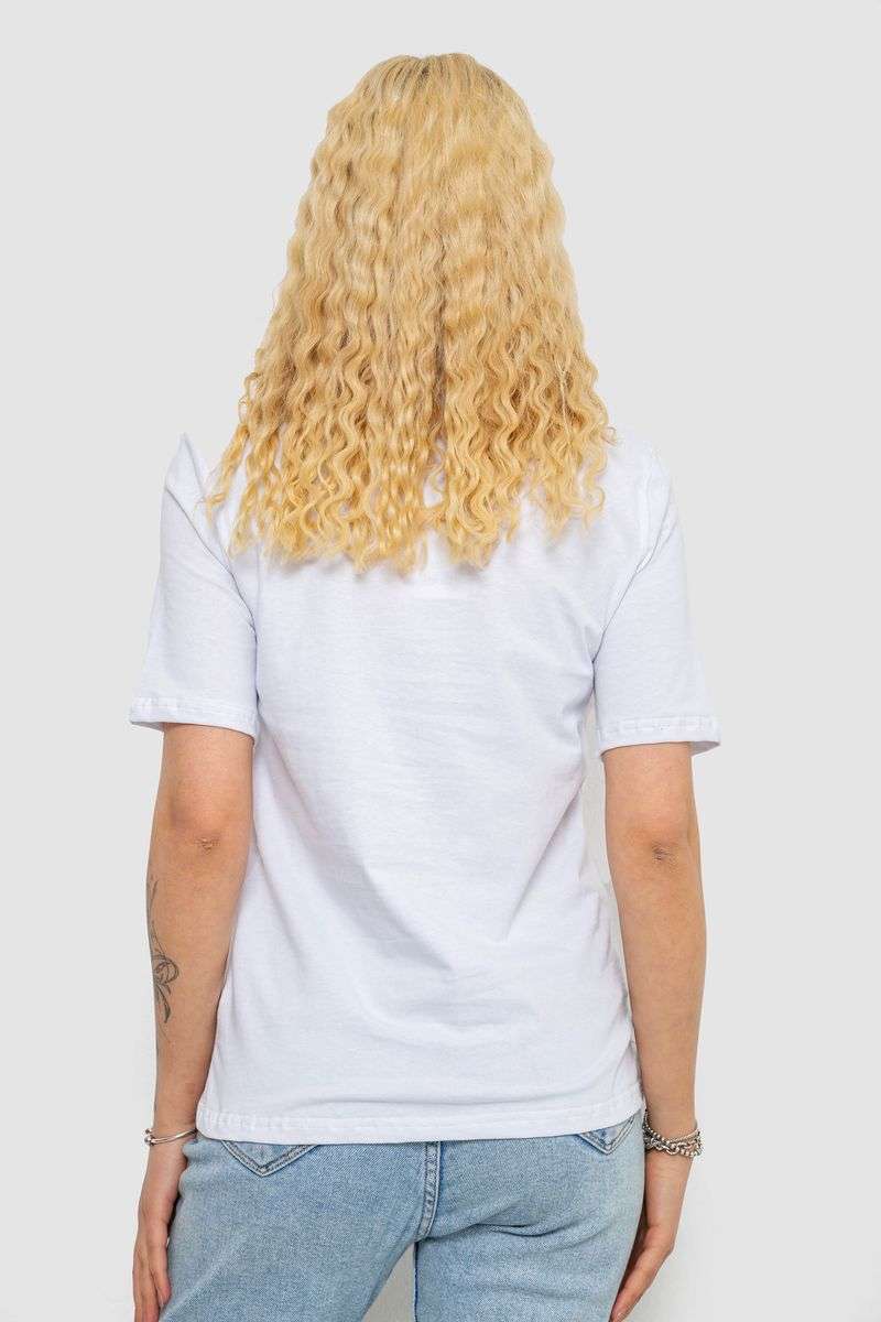 Футболка женская с принтом, цвет белый, 241R1828 — изображение 4