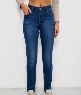 Джинсы женские на флисе, цвет синий, 244RVE952