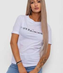 Футболка женская с принтом, цвет белый, 238R57383