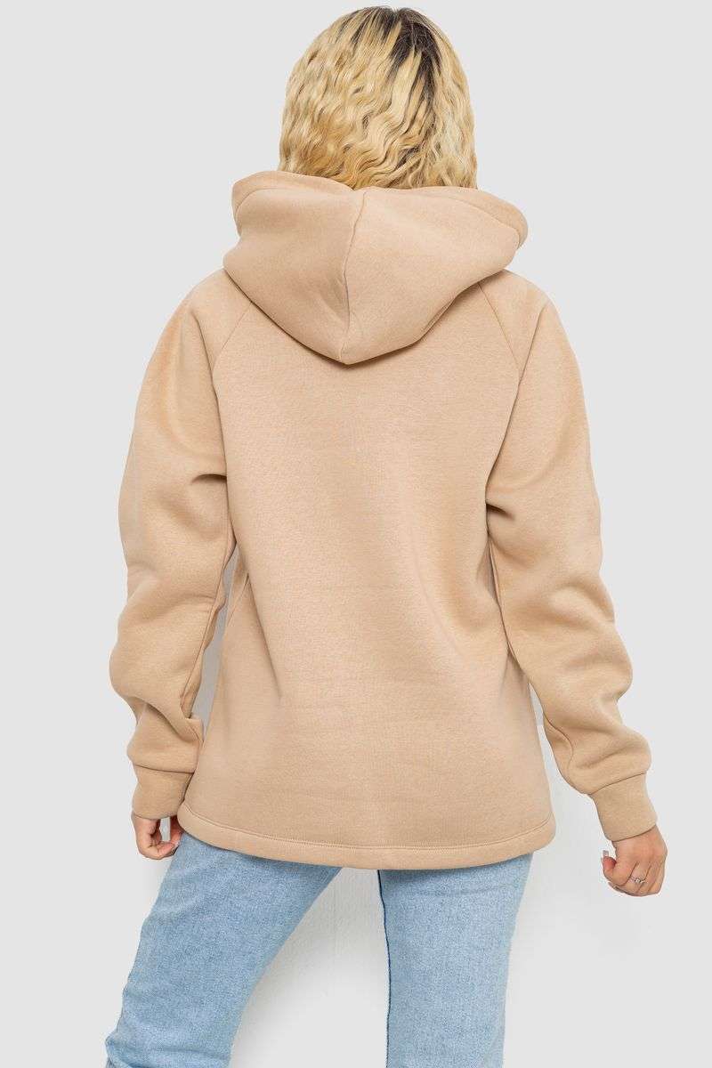 Худи женский на флисе трехнитка, цвет бежевый, 102R7713 — изображение 4