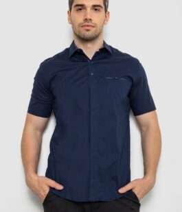 Рубашка мужская классическая, цвет темно-синий, 214R7116-1