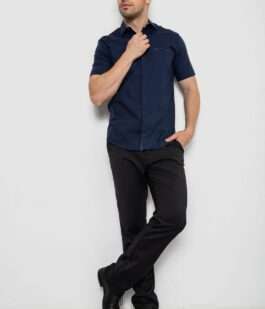 Рубашка мужская классическая, цвет темно-синий, 214R7116-1