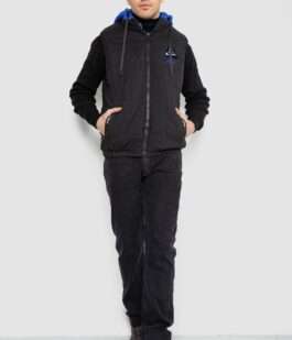 Жилетка мужская демисезонная двухсторонняя, цвет черно-синий, 244R99002