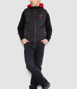 Жилетка мужская демисезонная двухсторонняя, цвет черно-красный, 244R99002