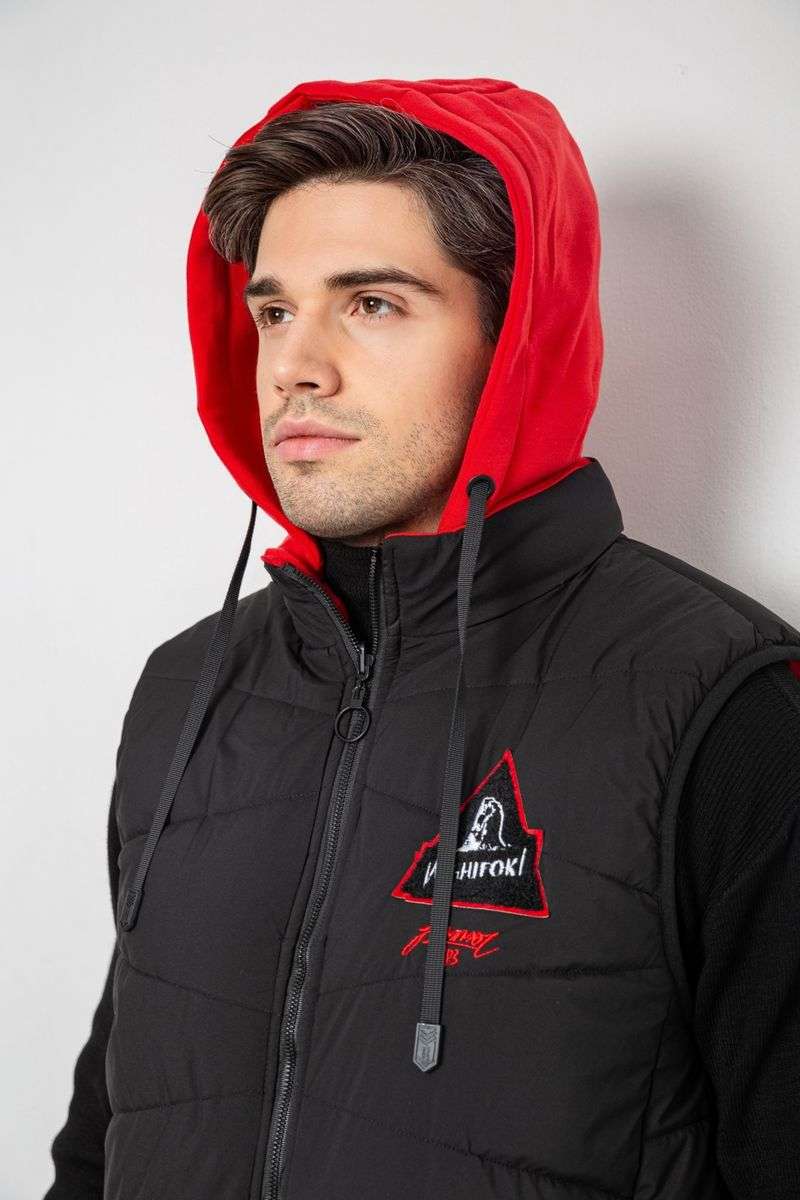 Жилетка мужская демисезонная двухсторонняя, цвет черно-красный, 244R99002 — изображение 5