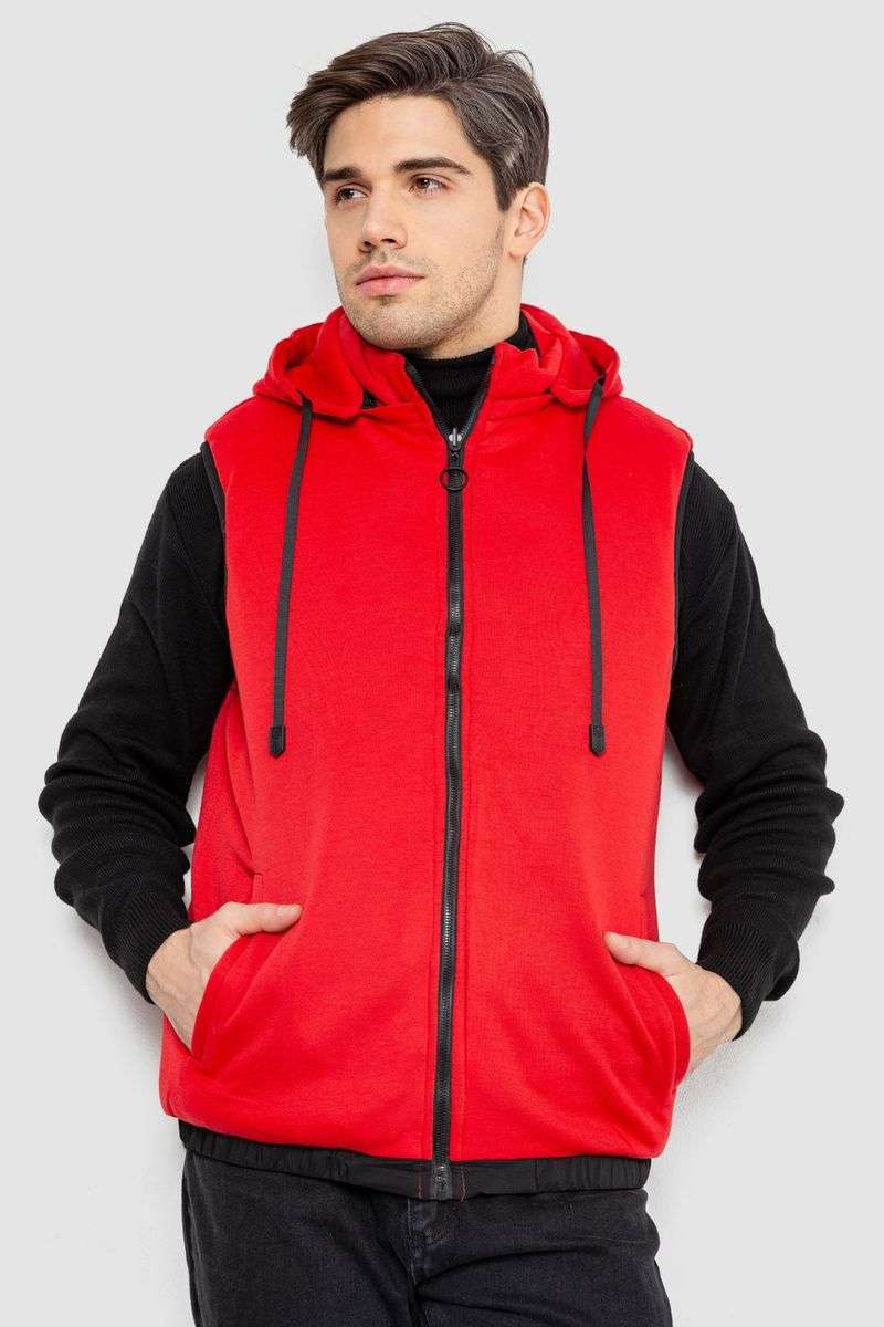 Жилетка мужская демисезонная двухсторонняя, цвет черно-красный, 244R99002 — изображение 8