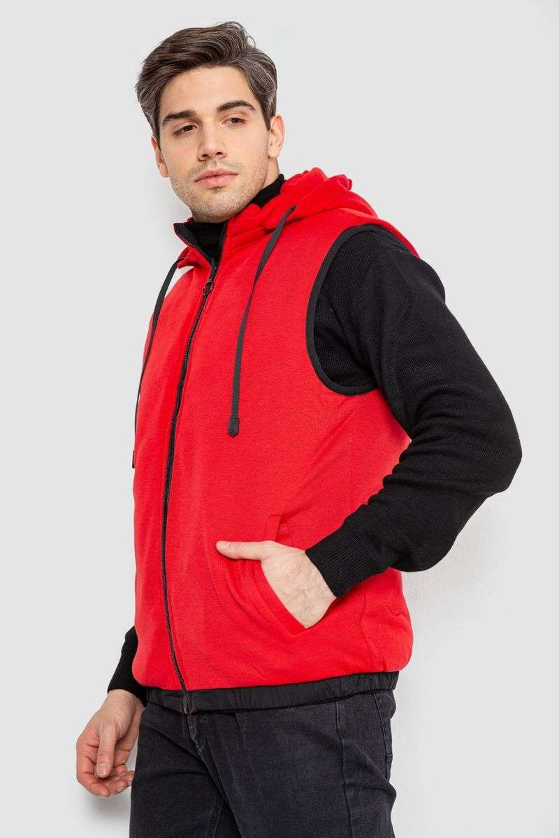 Жилетка мужская демисезонная двухсторонняя, цвет черно-красный, 244R99002 — изображение 9