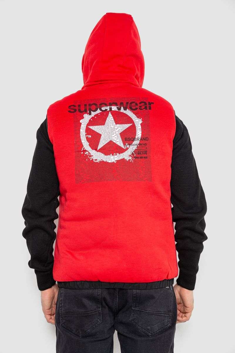 Жилетка мужская демисезонная двухсторонняя, цвет черно-красный, 244R99002 — изображение 10