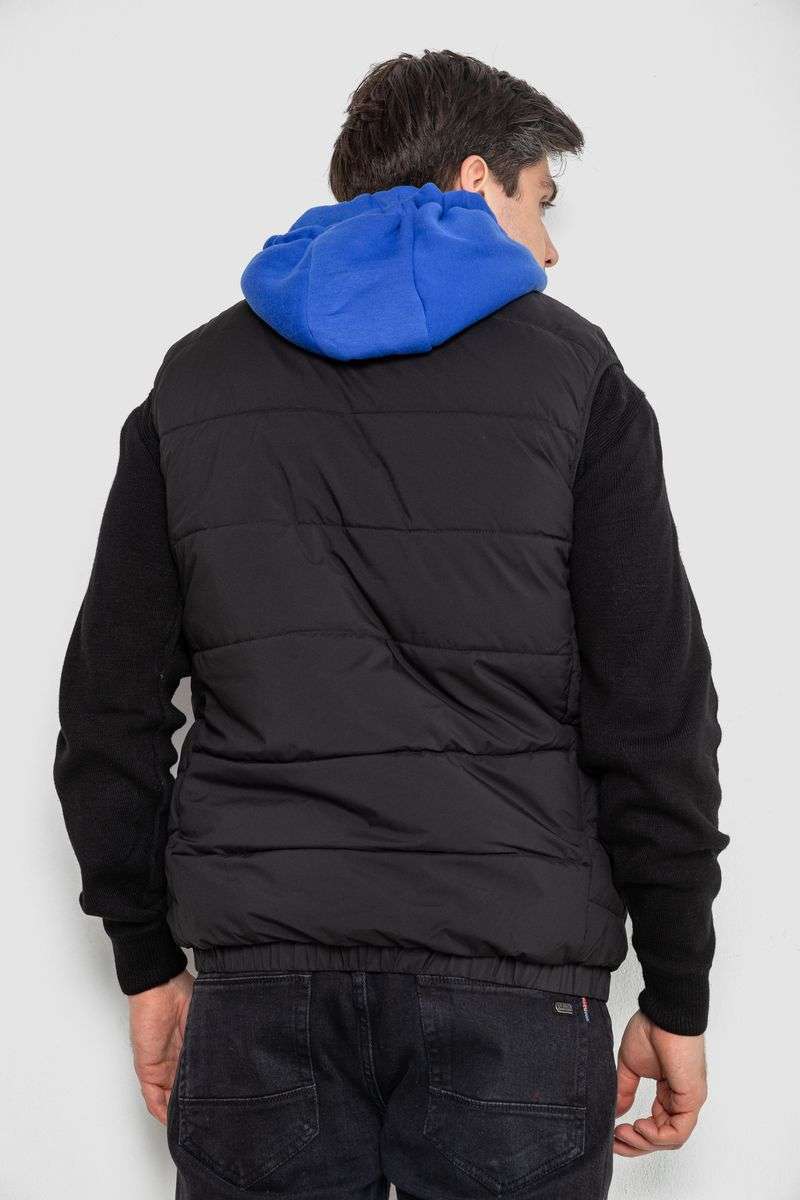 Жилетка мужская демисезонная двухсторонняя, цвет черно-синий, 244R99002 — изображение 4