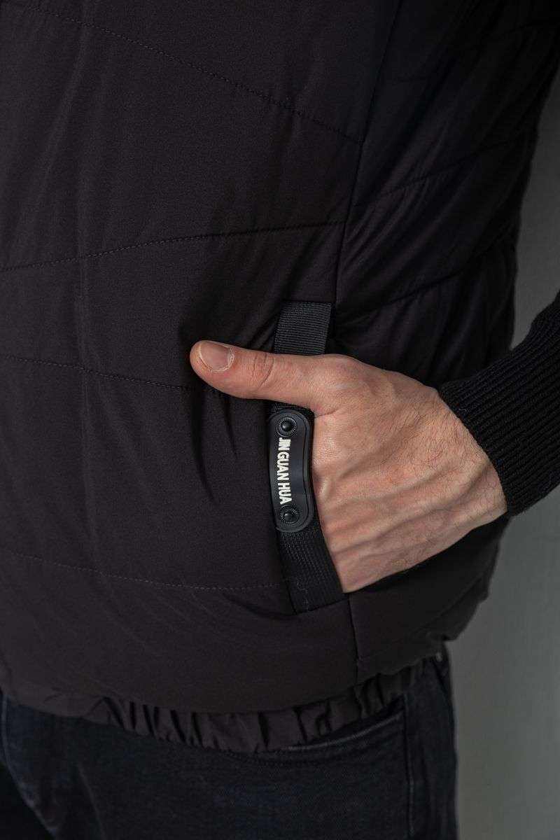 Жилетка мужская демисезонная двухсторонняя, цвет черно-синий, 244R99002 — изображение 7