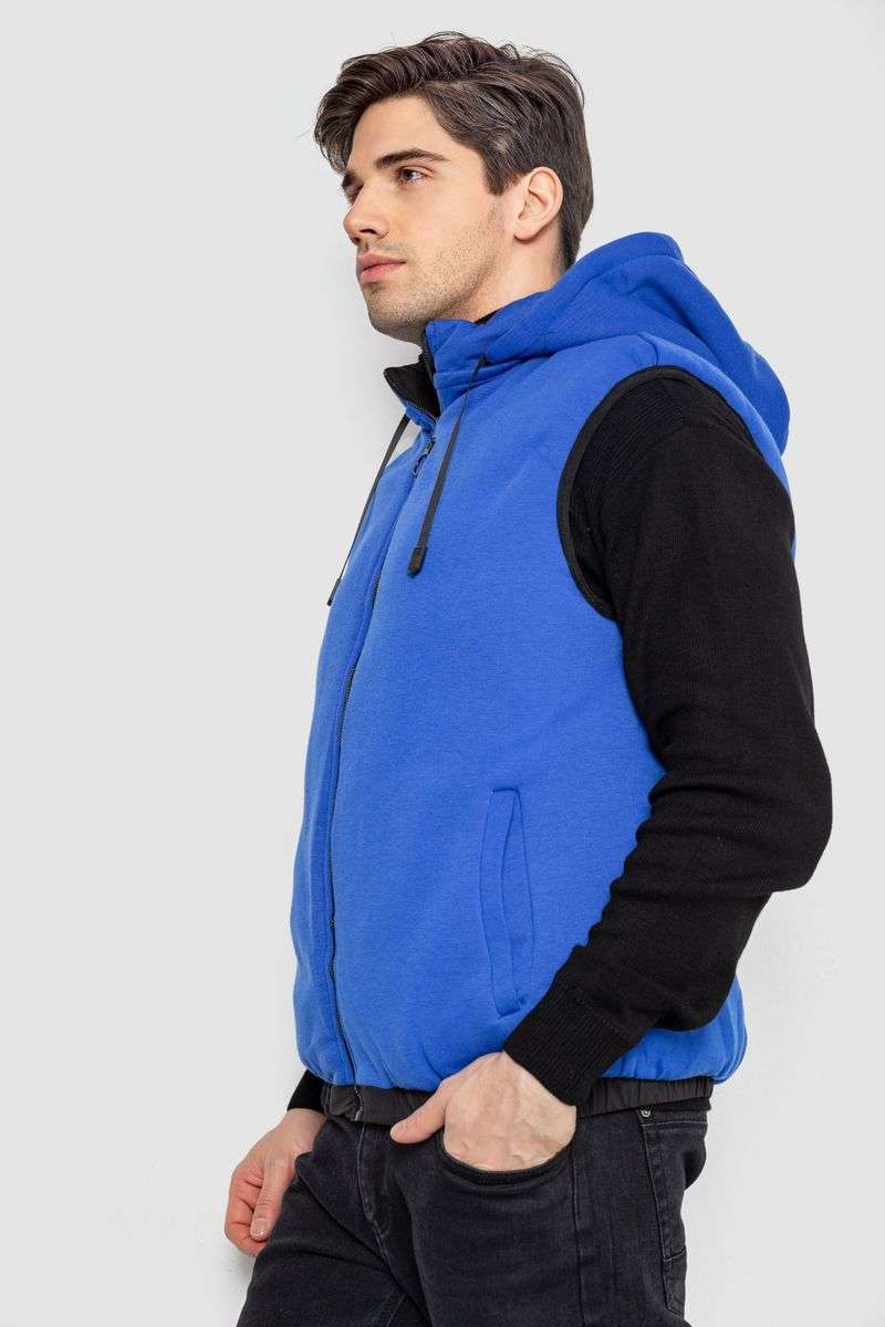 Жилетка мужская демисезонная двухсторонняя, цвет черно-синий, 244R99002 — изображение 9