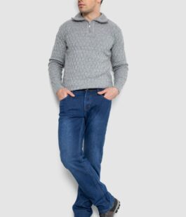 Джинсы мужские на флисе, цвет синий, 254R2409