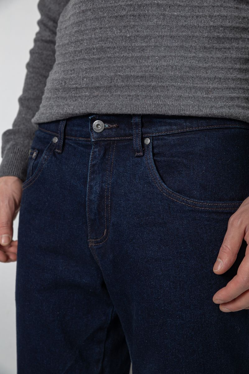 Джинсы мужские утепленные на флисе, цвет синий, 129R9834 — изображение 5