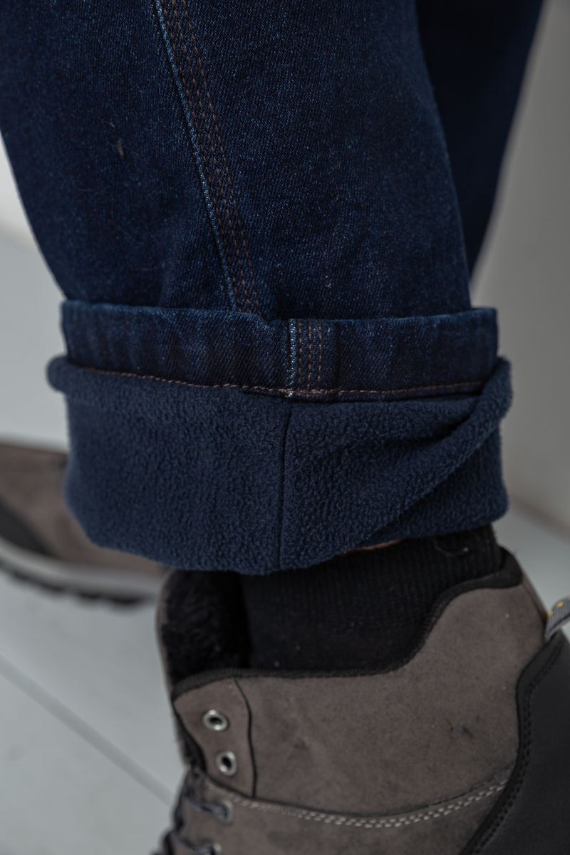 Джинсы мужские утепленные на флисе, цвет синий, 129R9834 — изображение 6