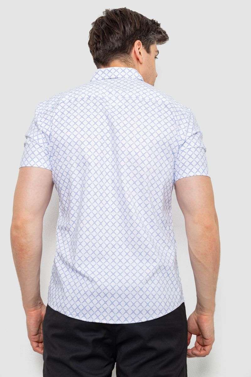 Рубашка мужская с принтом, цвет белый, 214R7330 — изображение 4