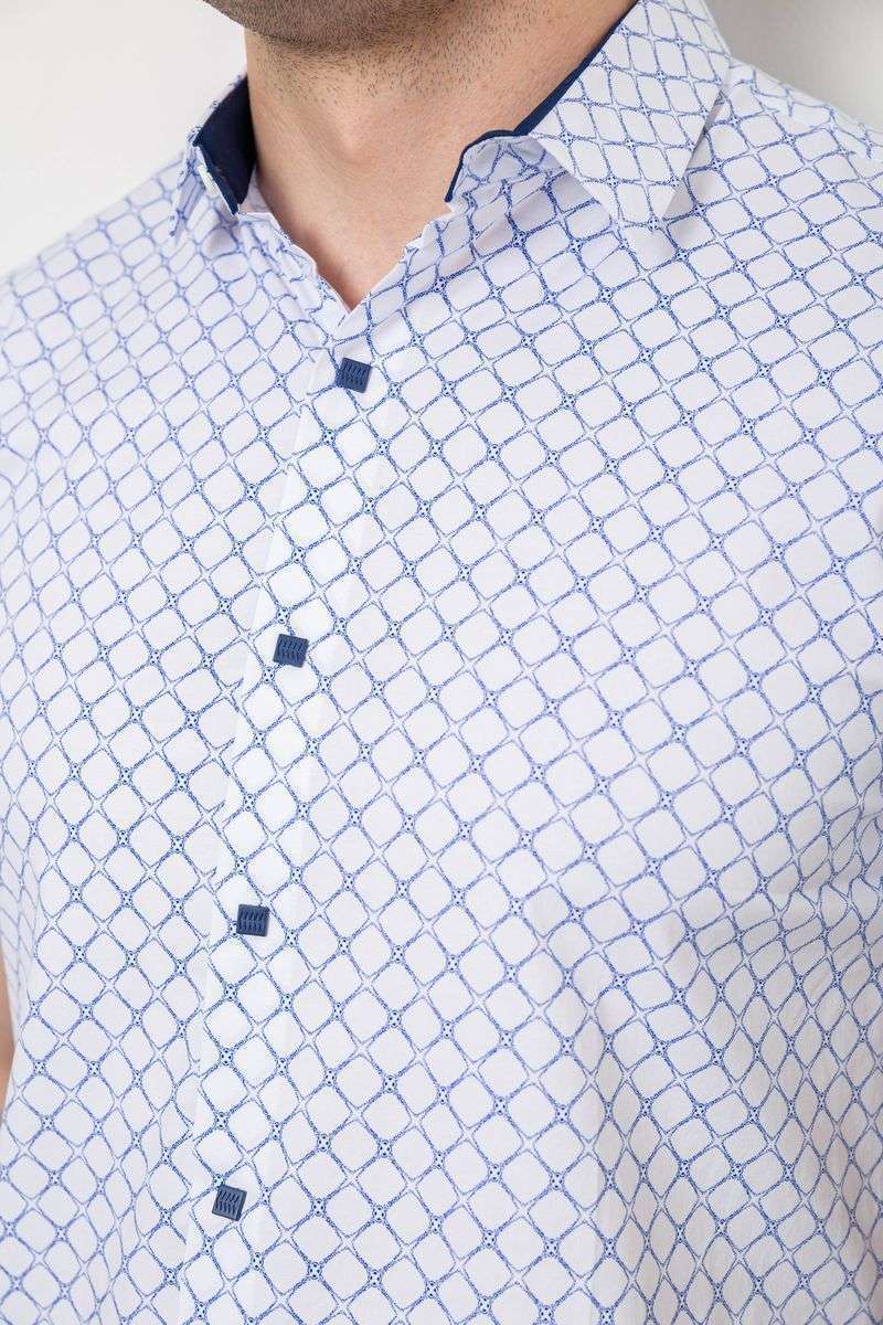 Рубашка мужская с принтом, цвет белый, 214R7330 — изображение 5