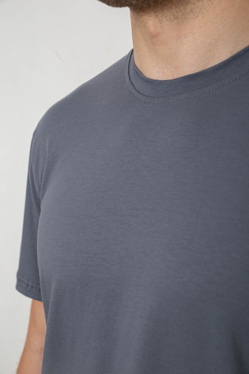 Футболка мужская однотонная, цвет серый, 238R155 — изображение 5