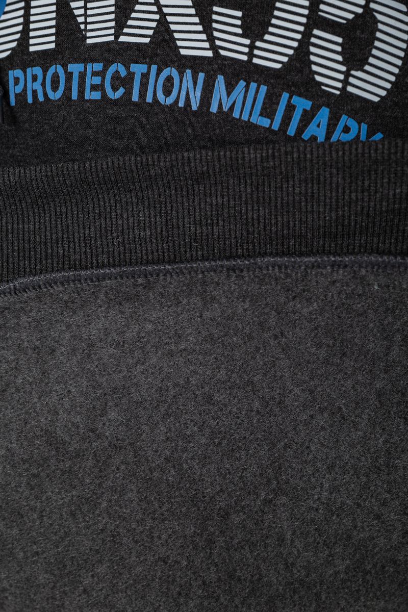 Худи мужской на флисе с капюшоном, цвет темно-серый, 244R2196 — изображение 5