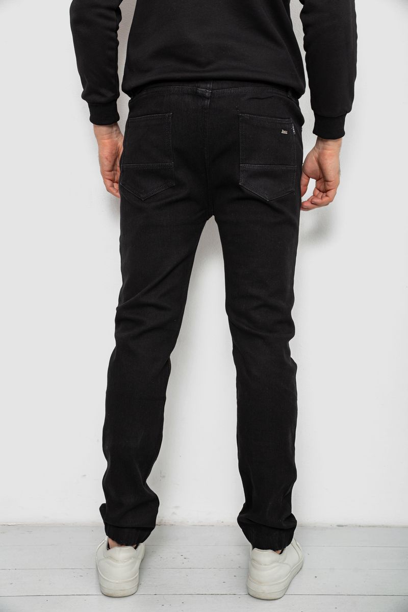 Джинсы мужские на резинке утепленные, цвет черный, 244R664-5 — изображение 4