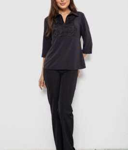 Блуза однотонная, цвет черный, 230R70-2