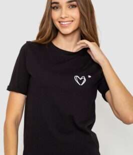 Футболка женская с принтом, цвет черный, 241R122