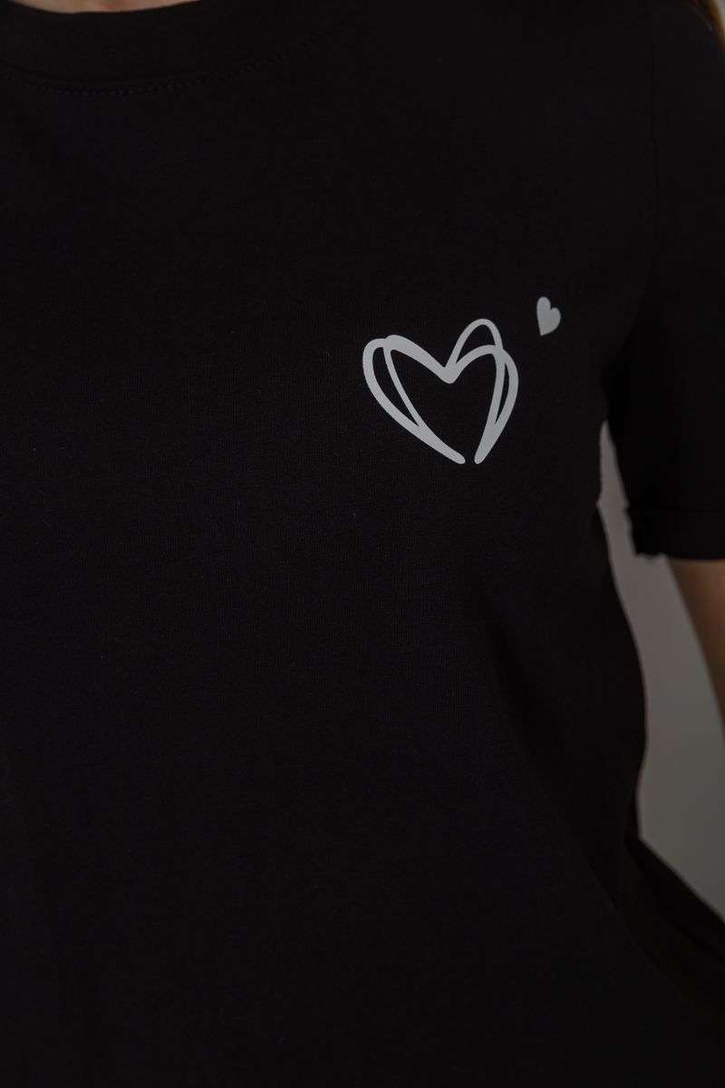 Футболка женская с принтом, цвет черный, 241R122 — изображение 5