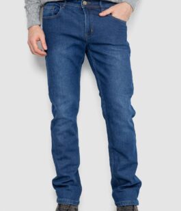 Джинсы мужские на флисе, цвет синий, 254R2410