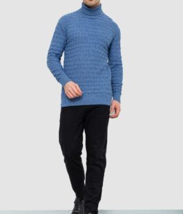 Гольф-свитер мужской, цвет джинс, 161R619