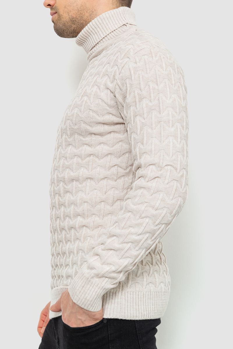 Гольф-свитер мужской, цвет светло-бежевый, 161R619 — изображение 4